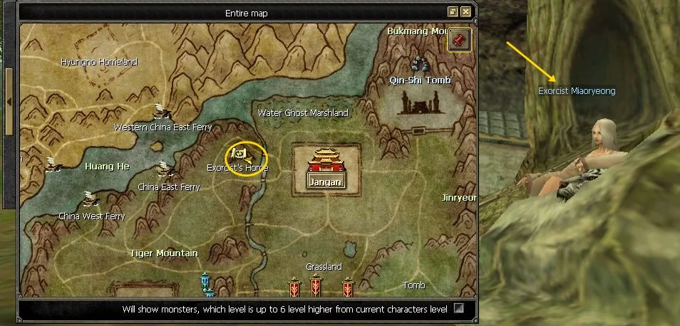 exorcist miaoryeong for captain quest npc